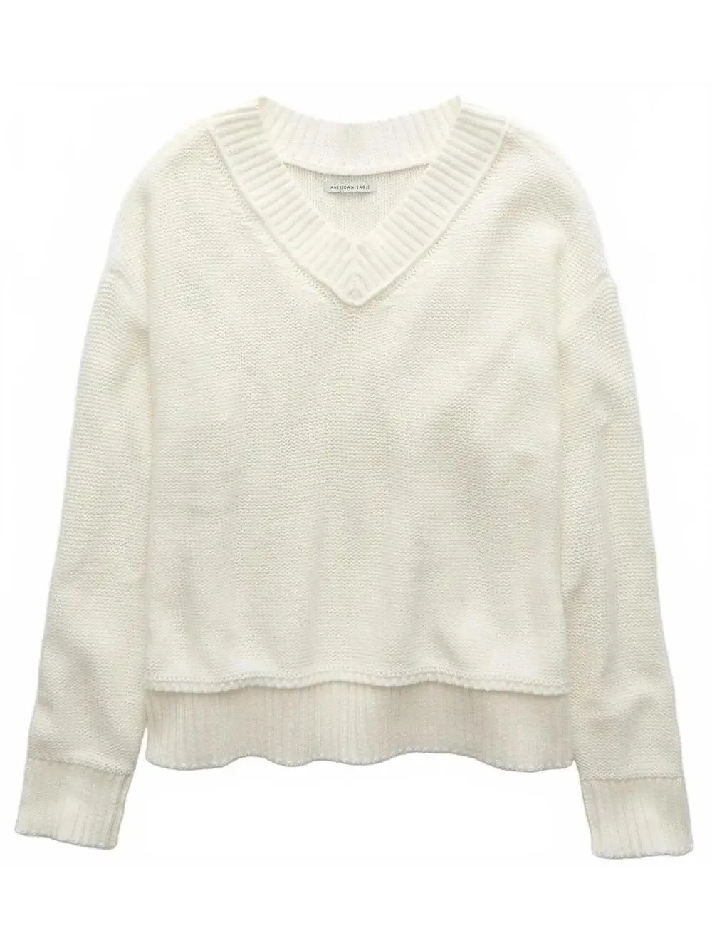 AE Long Weekend V-Neck Sweater American Eagle NWT White XL